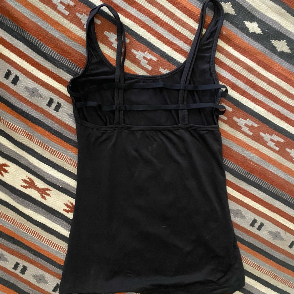 ASICS black strappy workout top. Size S